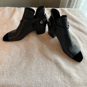 CHANEL Black Leather Ankle Booties Authenticated by Legit Grails